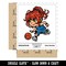 Water Bottle Sticker Set Cute Basketball Girl Chibi Sports Cute Waterproof Vinyl Stickers Pack Decal, Skateboard, Laptop, Car, Window, Bumper - 5 Pack